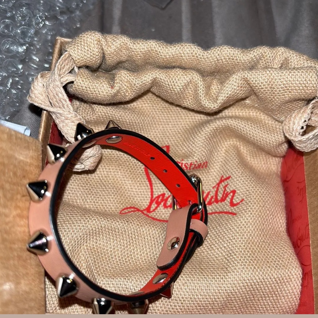 Christian Louboutin Pink Spiked Bracelet